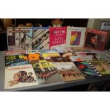 A COLLECTION OF RECORDS to include The Beatles Red Album and Blue Album, Johnny Cash, Emile Ford,