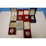 A COLLECTION OF SEVEN HALCYON DAYS BOXED ITEMS MAINLY PIN DISHES