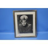 KIM NOVAK SIGNED PHOTOGRAPH, dedication "To Stella - Happiness Always! Kim Novak", black & white 8 x