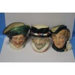 THREE ROYAL DOULTON CHARACTER JUGS, TO INCLUDE THE CAVALIER, DICK WHITTINGTON AND BEEFEATER
