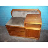 A RETRO TEAK TELEPHONE MEDIA SEAT