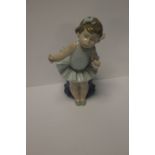 A LLADRO SEATED BALLERINA