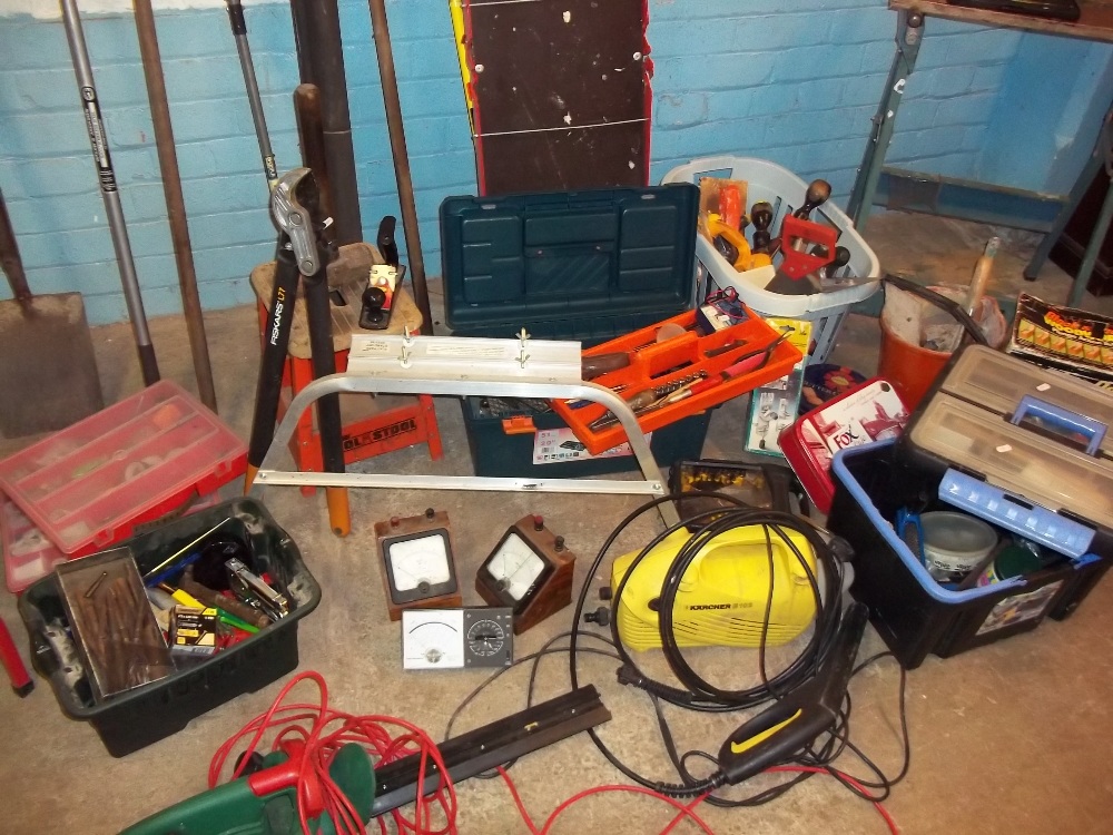 A SELECTION OF TOOLS TO INCLUDE A KARCHER PRESSURE WASHER ETC. - Image 2 of 2