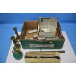 A QUANTITY OF COLLECTABLES TO INCLUDE THERMOMETERS, BRASSWARE A RECORDER, ETC