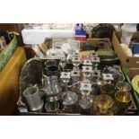 TWO TRAYS OF METALWARE TO INCLUDE GOBLETS (TRAYS NOT INCLUDED)