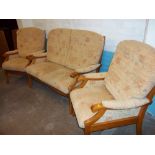 A MODERN JOYNSON HOLLAND THREE PIECE SUITE - TWO SEATER AND TWO CHAIRS