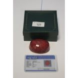 AN IGL & I (INTERNATIONAL GEMOLOGICAL LABORATORIES AND INSTITUTE) CERTIFICATED NATURAL RUBY, oval