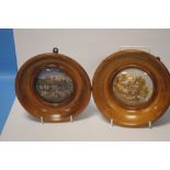 TWO FRAMED SHAKESPEARE INTEREST CERAMIC POT LIDS