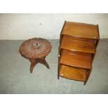 A NEST OF TABLES AND A DECORATIVE ORIENTAL STYLE SIDE TABLE