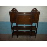 AN ANTIQUE OAK WRITING BUREAU DISPLAY BOOKCASE A/F