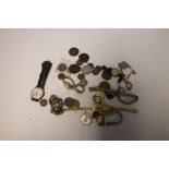 A QUANTITY OF COLLECTABLES TO INCLUDE, WATCHES COINS ETC
