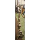 A HEAVY BRASS LAMP H 146 CM