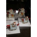 FOUR BOXED NOVELTY TEAPOTS