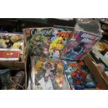 A BOX OF COMICS, TO INCLUDE SPIDERMAN, CATWOMAN, WONDER WOMAN, ETC