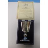 A SILVER ROYAL ARMS GOBLET LIMITED EDITION NUMBER 227 OF 1000