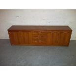 A MODIFIED RETRO TEAK SIDEBOARD