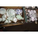 TWO TRAYS OF ASSORTED TEA AND DINNERWARE (TRAYS NOT INCLUDED)