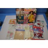 A COLLECTION OF CROSS STITCH AND CROCHET MAGAZINES ETC