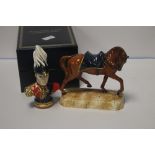 A BOXED HALCYON DAYS TRINKET BOX "THE DUKE OF WELLINGTON" TOGETHER WITH A HALCYON DAYS FIGURE OF A