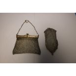 TWO VINTAGE WHITE METAL PURSES