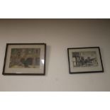 A FRAMED AND GLAZED WATERCOLOUR TITLED STRANGERS HOUSE NORWICH SIGNED E W TOOZE 1947 TOGETHER WITH A