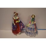TWO ROYAL DOULTON FIGURINES TO INCLUDE "RITA" AND "LADY APRIL"