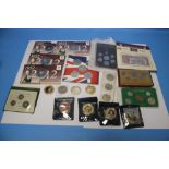 A COLLECTION OF MAINLY MODERN COMMEMORATIVE COINS, to include coloured issues, an Armenia 1994
