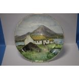 AN ERRIGAL HAND PAINTED PLATE BY CYRIL ARNOLD - BUNDORAN CHINA - IRELAND