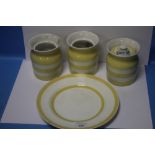 A SMALL COLLECTION OF YELLOW AND WHITE T. G. GREEN CORNISHWARE A/F (4)