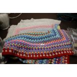 TWO KNITTED BLANKETS