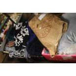 A QUANTITY OF ASSORTED CLOTHING ETC, BRANDS INCLUDE JAEGER, BASSINI, M & S, A SAVILLE ROW TIE ETC.