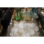TWO TRAYS OF ASSORTED GLASSWARE TO INCLUDE CUT GLASS (TRAYS NOT INCLUDED)