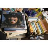 A TRAY OF MISCELLANEOUS BOOKS AND A QUANTITY OF CLASSICAL RECORDS (TRAY NOT INCLUDED)