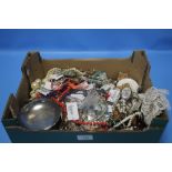 A BOX OF ASSORTED COSTUME JEWELLERY MAINLY NECKLACES AND BANGLES
