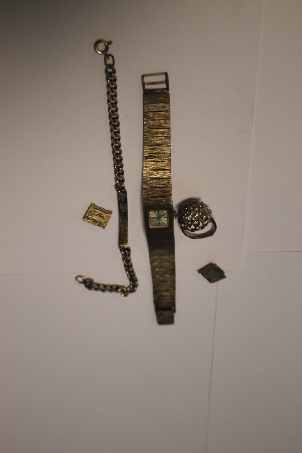 A VINTAGE HALLMARKED SILVER LADIES "SWISS EMPRESS" BRACELET WRIST WATCH, and spare links, along with