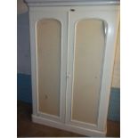 A WHITE PAINTED VICTORIAN WARDROBE
