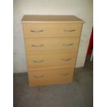 THREE CHESTS OF DRAWERS TO INCLUDE TWO THREE DRAWER SOLID PINE AND ONE FOUR DRAWER (3)