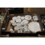 A TRAY OF MAINLY SHELLY TEA AND DINNERWARE (TRAY NOT INCLUDED)