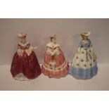 THREE ROYAL WORCESTER FIGURINES "LADY EMMA", "LADY ELIZABETH" AND "LADY HANNAH"