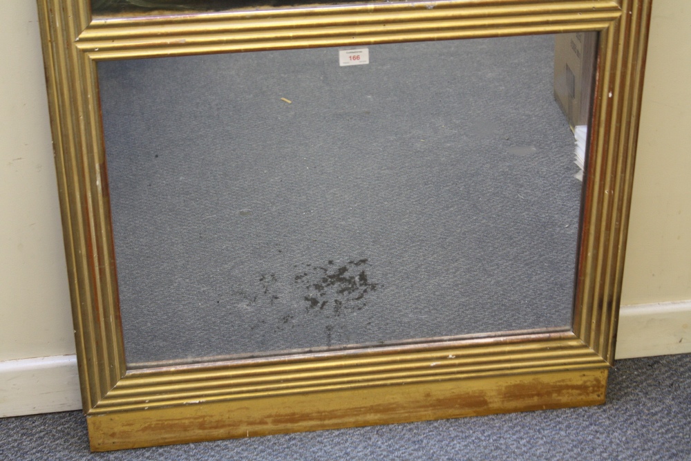 (XIX). A French estuary harbour scene with mirror panel below, unsigned, gilt frame, image - Image 3 of 5