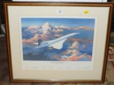 CONCORDE INTEREST - A LIMITED EDITION TIMOTHY O'BRIEN PRINT WITH SIGNATURES 122/1950 36 X 45 CM