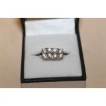 A HALLMARKED 9 CT WHITE GOLD WHITE STONE DRESS RING, APPROX WEIGHT 3.5 G