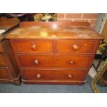 A VICTORIAN MAHOGANY FOUR DRAWER TRAY TOP CHEST H-88 CM W-102 CM