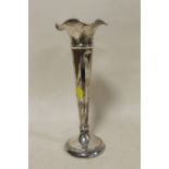 A HALLMARKED SILVER SPECIMEN VASE