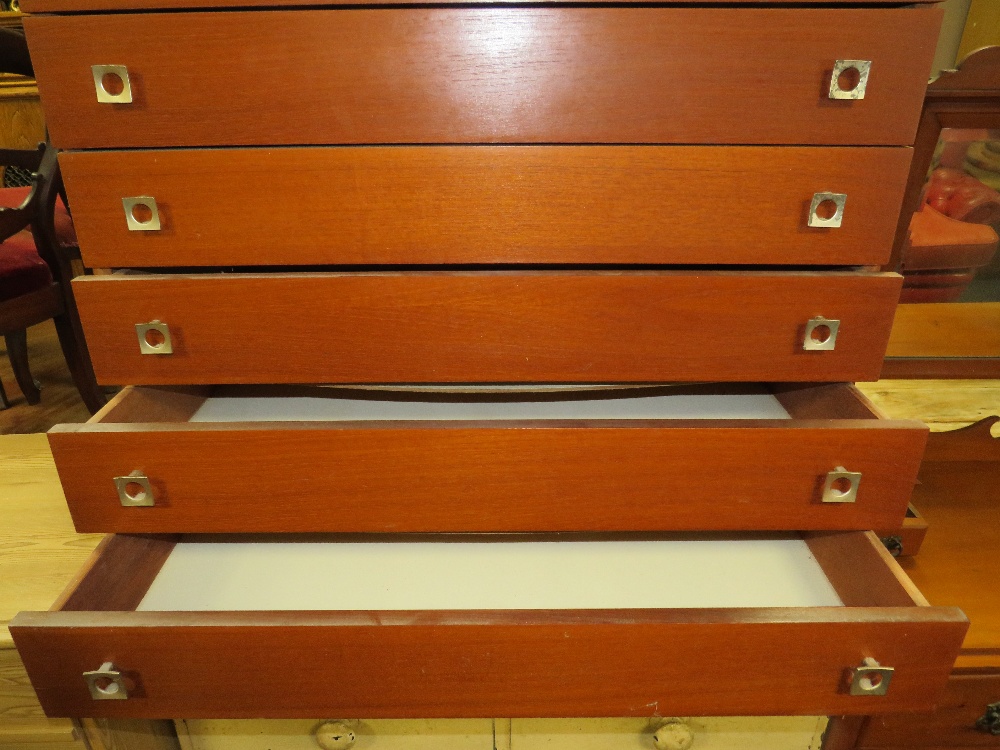 A RETRO TEAK SEVEN DRAWER CHEST W-81 CM - Image 3 of 4