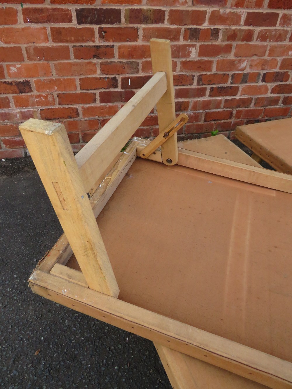 FOUR VINTAGE OAK FRAMED FOLD DOWN MILITARY BEDS,CANVAS TOPPED A/F - Image 6 of 10