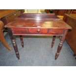 A SMALL VICTORIAN PINE WASHSTAND WITH SINGLE DRAWER