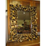 A LARGE MODERN ALAN WALLIS DESIGN WALL MIRROR - OVERALL 117 X 92 CM