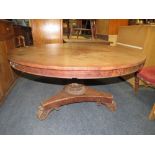 A WILLIAM IV MAHOGANY TILT TOP TABLE, DIA. 137 CM A/F