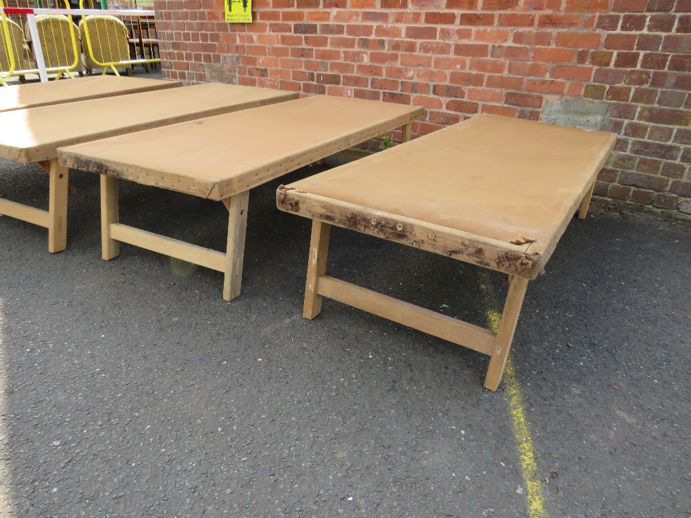 FOUR VINTAGE OAK FRAMED FOLD DOWN MILITARY BEDS,CANVAS TOPPED A/F - Image 2 of 10